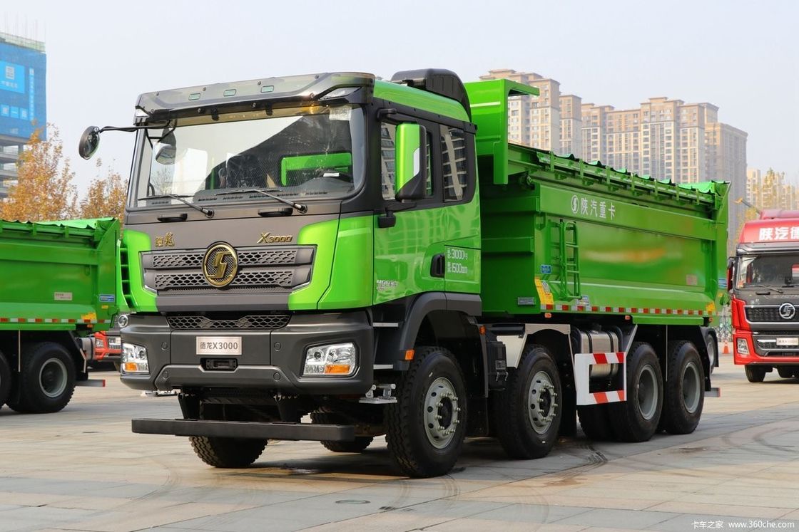 샤크맨 F3000 X3000 8X4 중량 덤프 트럭 430 hp 12 바퀴 덤퍼 트럭 2 승객