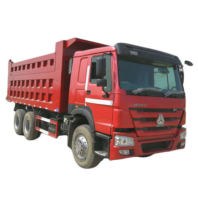 HOWO 6x4 371hp 30 톤 레드 티퍼 트럭 WEICHAI 엔진과 3 승객을 가진 덤프 트럭