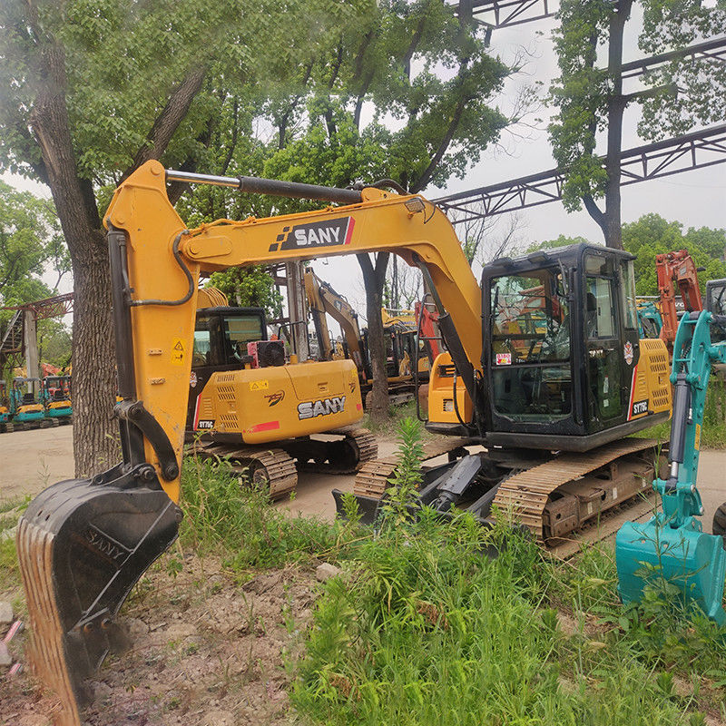 7.5 톤 크롤러 발굴기 ISUZU 엔진과 다른 수압 펌프와 함께 사용 된 Sany SY75C 발굴기