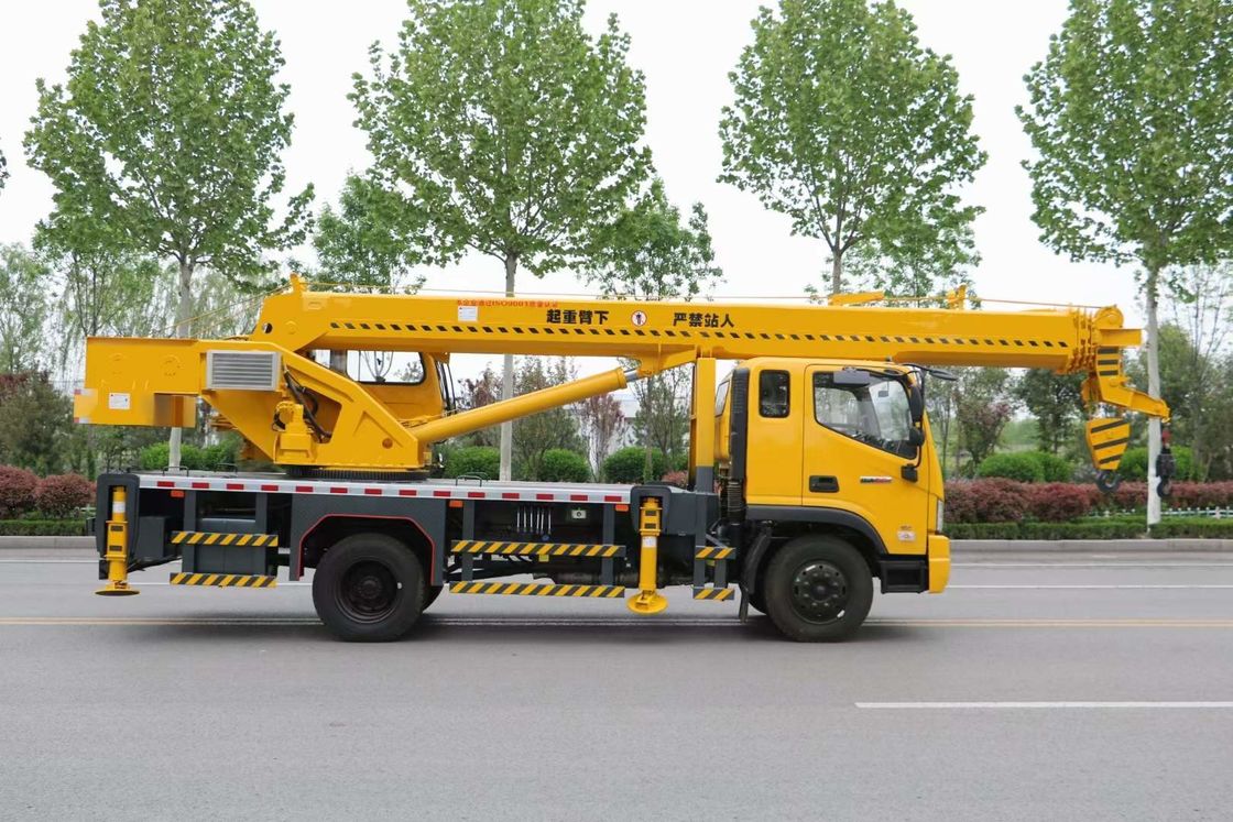 말력 160HP 노란색 12-15톤 크레인 들어올림 장비 트럭 크레인 사용 크레인 트럭