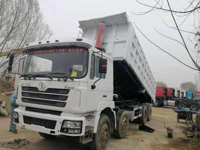 39000kg 구두 무게 샤크만 F3000 8x4 팅퍼 트럭 덤프 트럭 6.2-8m 화물 탱크 길이