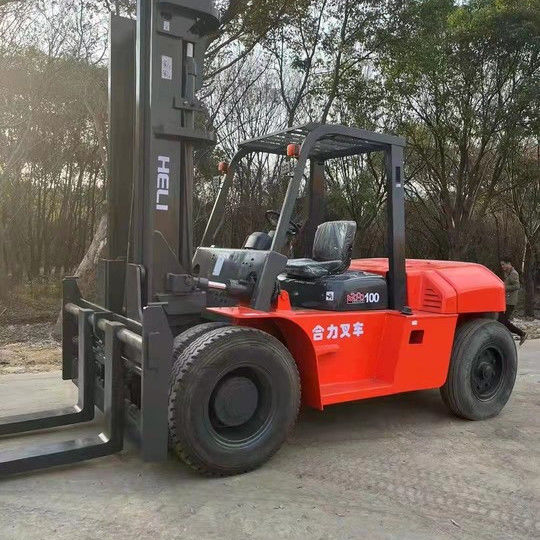 1155mm 너비 좋은 상태 10톤 헬리 중고용 포크리프트 원색