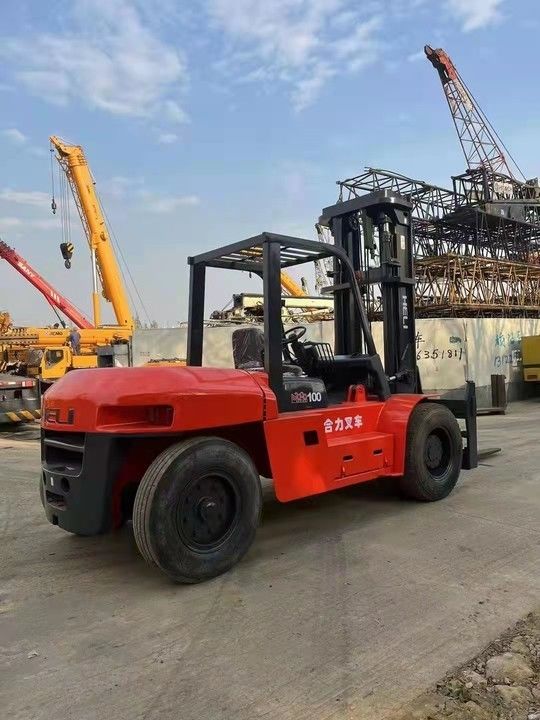 1155mm 너비 좋은 상태 10톤 헬리 중고용 포크리프트 원색