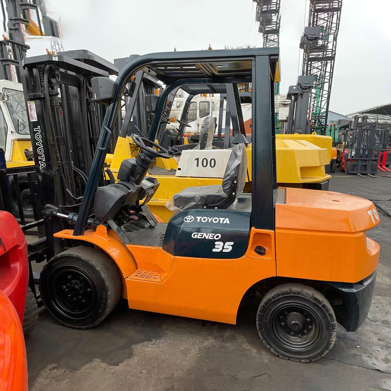 3.5t 사용 된 광산 포크 릭트 4륜 구동 토요 타 디젤 포크 릭트 150m 포크 너비