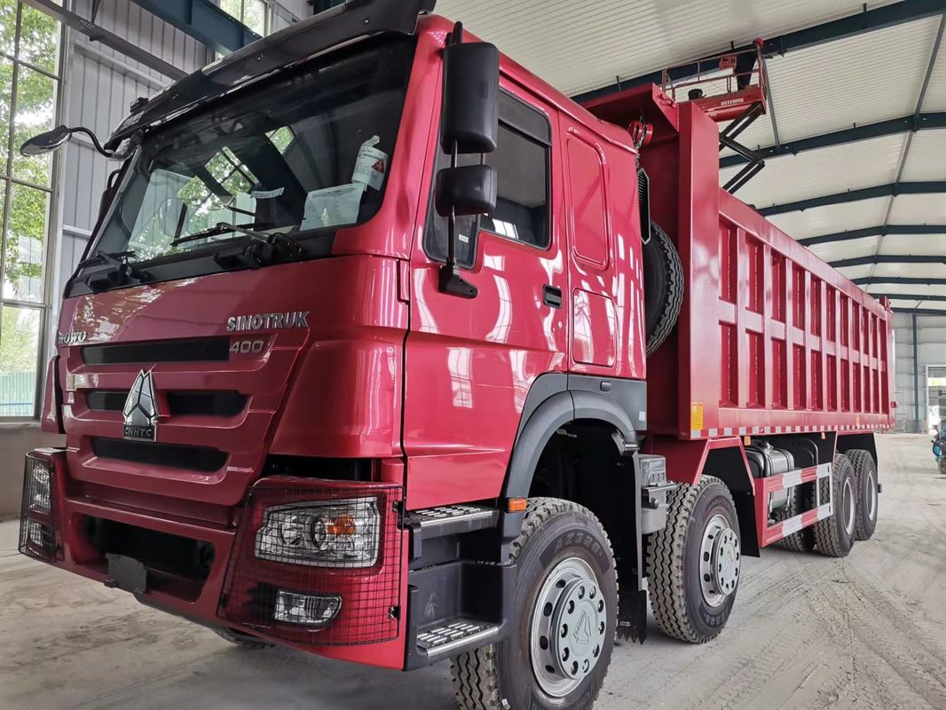 HW 기어박스 SINO TRUCK HOWO 400HP 16바퀴 8x4 중량 LHD 덤프 트럭 티퍼 덤퍼