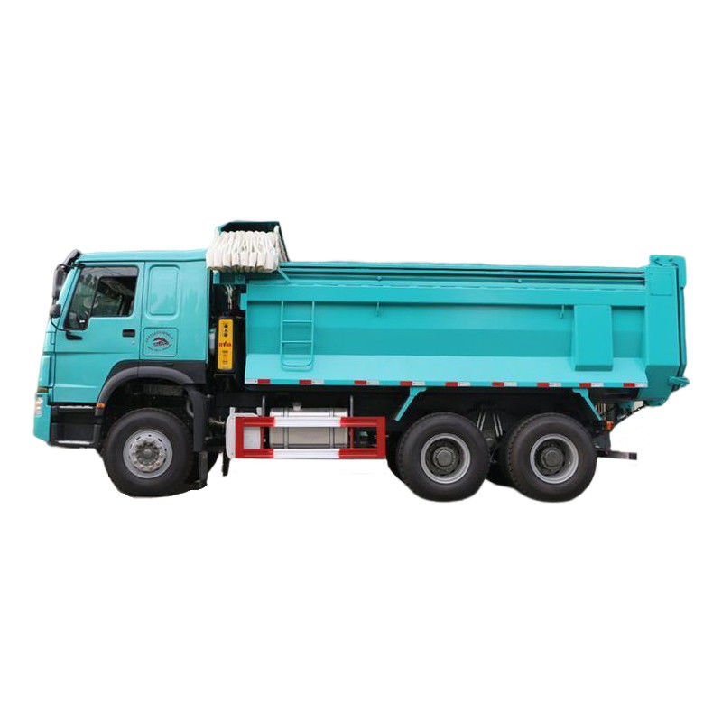 380HP 10 바퀴 25톤 HOWO 사용 된 덤프 트럭 후방 카메라가있는 EuroII 팅퍼 트럭