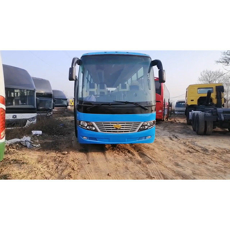 중고용 Cng 디젤 좌측 운전 블루 12m 코치 버스 31-50 좌석과 2340mm 후방 오버 랭