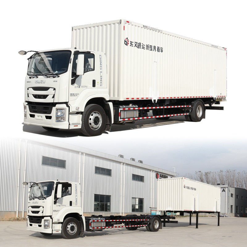 커스터마이징 이수즈 4*2 204hp 9.6m 59cbm 분리 가능한 교환 몸통 밴 화물 트럭