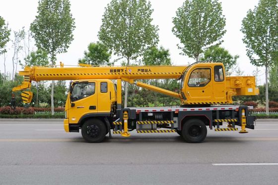 말력 160HP 노란색 12-15톤 크레인 들어올림 장비 트럭 크레인 사용 크레인 트럭