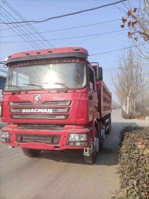 중고 Shacman 사용된 8x4 12 바퀴 무거운 트럭 크루즈 컨트롤과 함께 덤프 트럭