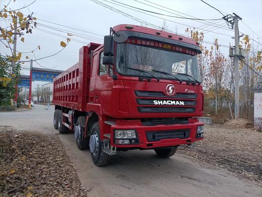 중고 Shacman 사용된 8x4 12 바퀴 무거운 트럭 크루즈 컨트롤과 함께 덤프 트럭